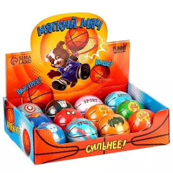 Мяч детский мягкий «Баскетбол», 6 см, в шоубоксе, МИКС