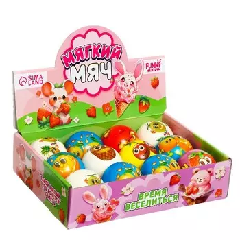 Мяч мягкий «Сладкая жизнь» 6,3см, микс , в шоубоксе