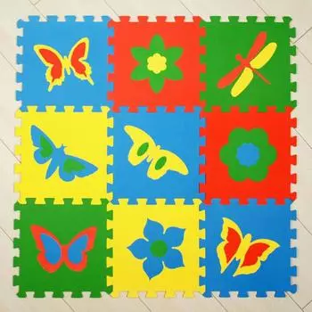 Мягкий пол универсальный «Бабочки», 33 33 см