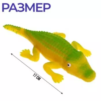 Антистресс сквиш мялка «Крокодил», с песком, тянучка, в шоубоксе, МИКС