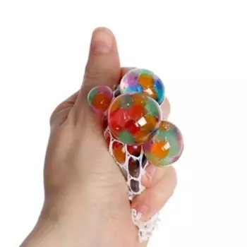 Антистресс игрушка, мялка в сетке, с гидрогелем, 5 см, МИКС