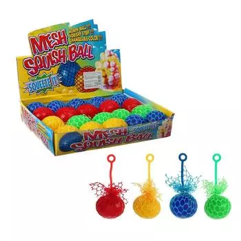 Антистресс игрушка, мялка в сетке, с хвостиком, МИКС