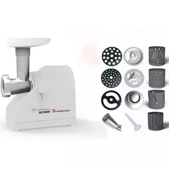 Мясорубка электрическая КЭМ-П2У 302-11 «Помощница», реверс, 1500 Вт, 10 насадок, цвет белый 941179