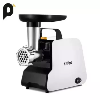 Мясорубка Kitfort КТ-2117, 300 Вт, 1.2 кг/мин, 3 насадки, реверс, бело-чёрная
