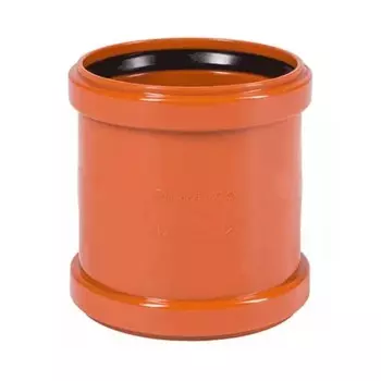 Муфта НПВХ двухраструбная коричневая Дн 160 б/нап соединительная в/к KGMM Ostendorf 222510