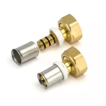 Муфта-пресс RIIFO Omni, 1 1/4" x 40 мм, с накидной гайкой, латунь