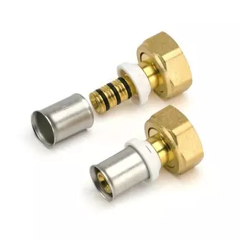 Муфта-пресс RIIFO Omni, 1/2" x 16 мм, с накидной гайкой, латунь