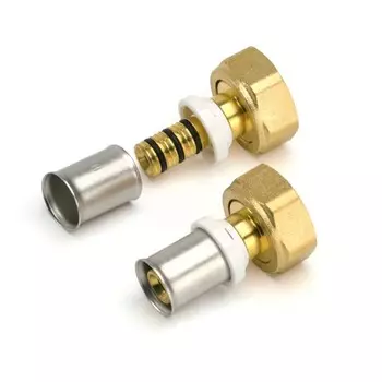 Муфта-пресс RIIFO Omni, 1" x 20 мм, с накидной гайкой, латунь