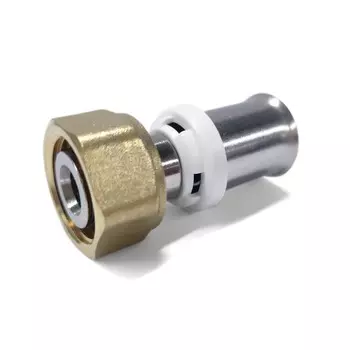 Муфта-пресс RIIFO Omni, 3/4" x 20 мм, с накидной гайкой, евроконус, латунь