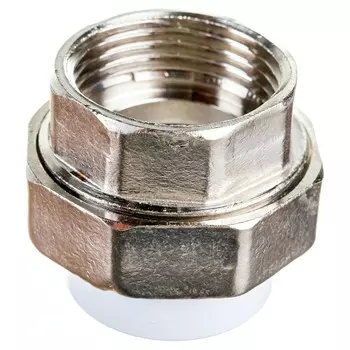 Муфта разъемная "ПОЛИТЭК", полипропиленовая, 25 мм x 1", внутренняя резьба