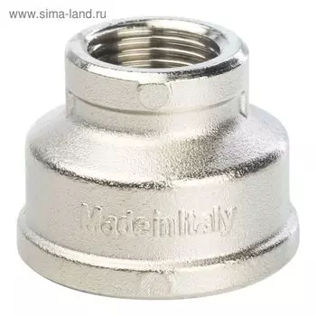 Муфта STOUT SFT-0006-000112, 1" х 1/2", внутренняя резьба, переходная, никелированная латунь