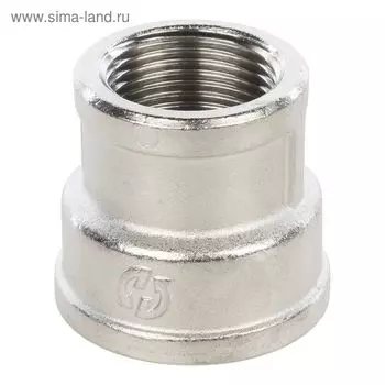 Муфта STOUT SFT-0006-000134, 1" x 3/4", внутренняя резьба, переходная, никелированная латунь