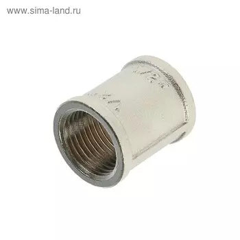 Муфта Valtec, 1/2", никелированная латунь