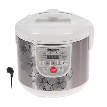 Мультиварка Sakura SA-7753W, 800 Вт, 5 л, 37 программ, с антипригарным покрытием