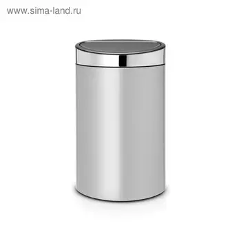 Мусорное ведро Brabantia Touch Bin New, система Soft Touch, цвет серый металлик, 40 л