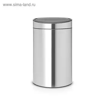 Мусорное ведро Brabantia Touch Bin New, с защитой от отпечатков пальцев, цвет стальной матовый, 40 л