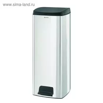Мусорное ведро Brabantia, прямоугольная, цвет стальной полированный, 25 л
