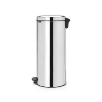 Мусорное ведро Brabantia NewIcon, металлическое внутреннее ведро, с педалью, цвет стальной полированный, 30 л