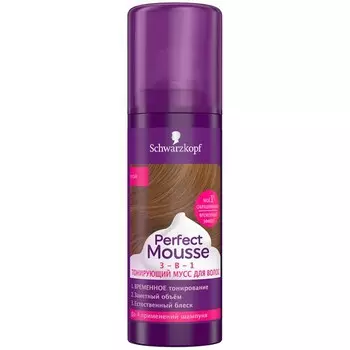 Мусс для волос Perfect Mousse, 3 в 1, тонирующий, русый, 120 мл