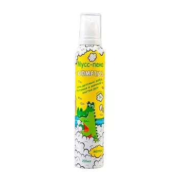 Мусс-пена детская для купания и мытья рук в ванной KIDMETICS желтая, 200 мл