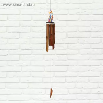 Музыка ветра "Кошечка радость" бамбук 7х7х30 см