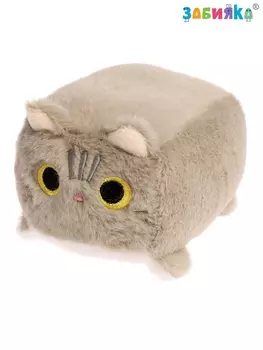 Музыкальная мягкая игрушка «Котокубик», звук, серый