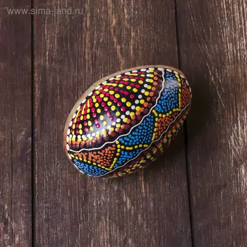 Музыкальный инструмент дерево "Маракас с узорчатой половиной" 8x8x11 см МИКС