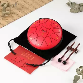 Глюкофон - музыкальный инструмент, красный, 11 лепестков, 178 см