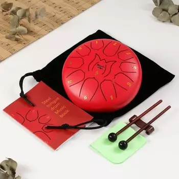 Музыкальный инструмент Глюкофон, красный, 11 лепестков, 17 х 8 см