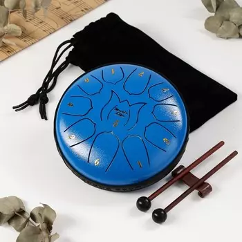 Глюкофон - музыкальный инструмент, синий, 11 лепестков, 178 см