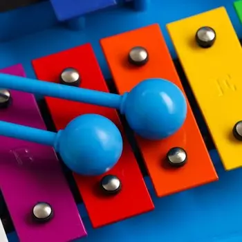 Металлофон музыкальный инструмент Music Life, 25 тонов, футляр, 2 палочки, синий