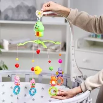 УЦЕНКА Мобиль музыкальный «Домик. Зверятки погремушки», заводной