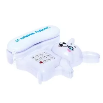 Музыкальный телефон «Весёлый зайчик», белый, звук