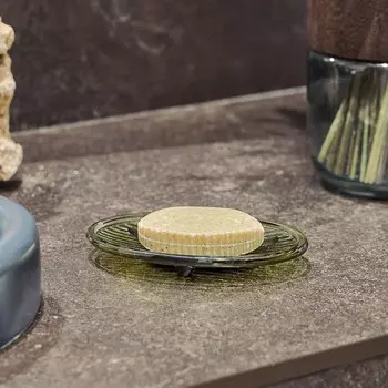 Мыльница, 9.8х15.2х1.9 см, цвет зелёный