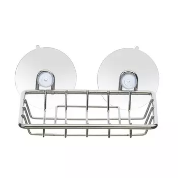 Мыльница Axentia на 2-х присосках, хромированная, 13х9, высота 2,5 см