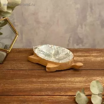 Мыльница "Черепашка Ади " 15х10х2 см дерево