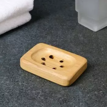 Мыльница деревянная прямоугольная, 10 x 7 см