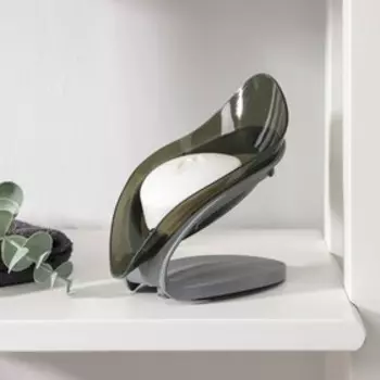 Мыльница Доляна «Капелька», 18912,5 см, цвет чёрный