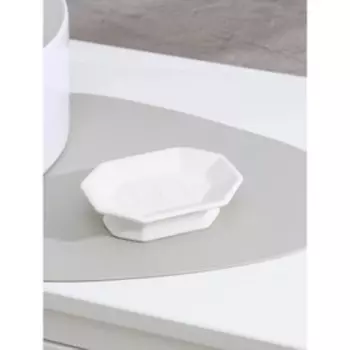 Мыльница керамическая Доляна «Алмаз», цвет белый