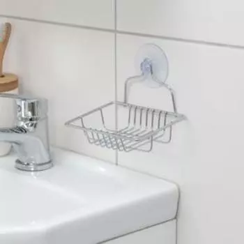 Мыльница на присоске Доляна, 12,599 см, цвет хром