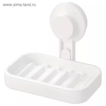 Мыльница на присоске ТИСКЕН, цвет белый