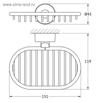 Мыльница-решетка, хром, FBS