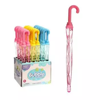 Мыльные пузыри в виде зонта 130 мл, мыльный р-р, пластик, 4×36,5×4см, МИКС