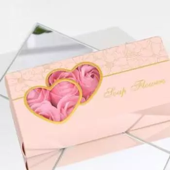 Мыльные розочки, розовые, набор 10 шт.