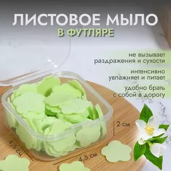 Мыло листовое, в пластинах, 72 (± 2) шт., в футляре, зелёное