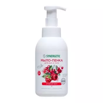 Мыло-пенка детское, Synergetic "Ягодный мусс", гипоаллергенное, 500 мл