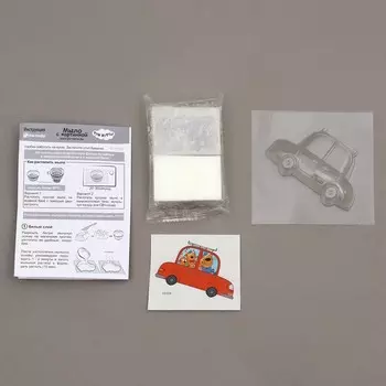 Мыло с картинкой «Семья на машине. Три кота»