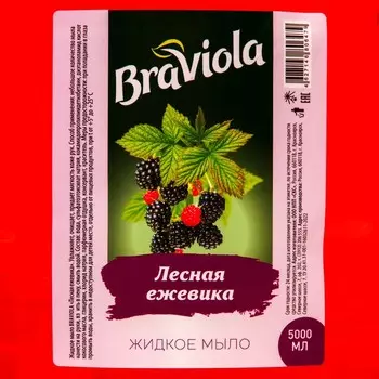 Мыло жидкое Braviola Лесная еживика ПЭТ, 5 л