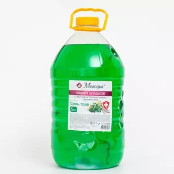 Мыло жидкое Мелодия "Семь трав", антибактериальное, 5 л
