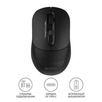 Мышь A4Tech Fstyler FB10C черный оптическая (2400dpi) беспроводная BT/Radio USB (4but)
